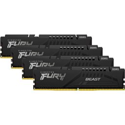 KIT Quad memorie RAM Kingston FURY BEAST, Capacitate 128GB DDR5 (4x32 GB), Frecventa 5200 MHz, CL - 40, Negru