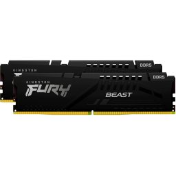 Kit dual memorie RAM Kingston FURY Beast, 32GB DDR5 (2x16 GB), Frecventa 6400 MHz, CL 32, Negru