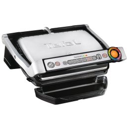 Gratar electric Tefal Optigrill+ Wafles GC716D12, Putere 2000 W, 6 programe, Indicator pentru nivelul de gatire, Placi detasabile, Accesoriu pentru gofre, Negru/Argintiu