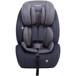 Scaun auto pentru copii U-Grow UG-302IS-GR, tip inaltator cu isofix si top tether, 76-150 cm, R129, gri