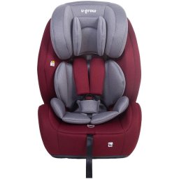 Scaun auto pentru copii U-Grow UG-302IS-RD, tip inaltator cu isofix si top tether, 76-150CM, R129, rosu
