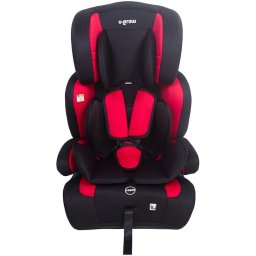 Scaun auto pentru copii U-Grow UG-301-RD, tip inaltator fara isofix, 76-150 cm, R129, rosu/negru