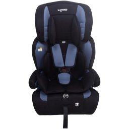 Scaun auto pentru copii U-Grow UG-301-GR, tip inaltator fara isofix, 76-150 cm, R129, gri/albastru