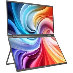 Monitor portabil dublu IPS LED Acer 15.6" PD163Qbmiuux, Full HD (1920 x 1080), HDMI, Negru