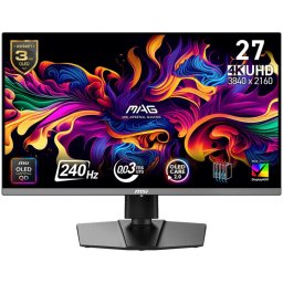 Monitor Gaming QD-OLED MSI 26.5" MAG 272UP QD-OLED X24, UHD (3840 x 2160), HDMI, DisplayPort, Pivot, 240 Hz, 0.03 ms, Negru