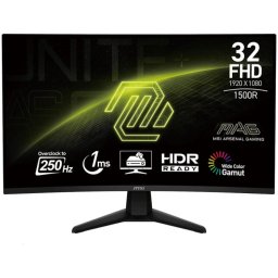 Monitor Gaming Curbat MSI MAG 32C6X , VA, 31.5" , Full HD, HDMI, DisplayPort, 250 Hz, 1ms (MPRT), Negru