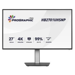 Monitor IPS LED Iiyama HB2701UHSNP-B1, 27 inch, UHD (3840 x 2160), HDMI, DisplayPort, Boxe, Pivot, 60 Hz, 4 ms, Negru