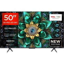 Televizor Smart TCL 50Q6C, QD-Mini LED, 50", 127 cm, 4K Ultra HD, Dolby Digital Plus, Negru