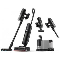 Aspirator vertical Dreame H15 Mix 7w1, umed-uscat, 19.000 Pa, 400 W, 5 niveluri de filtrare, capacitate rezervor apa 780 ml, Wifi, Negru