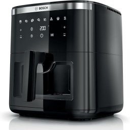 Friteuza cu aer cald Bosch Seria 6 MAF671B0, capacitate 7.2 L, 7 Programe Predefinite, Fereastra Iluminata pentru Vizualizare, Gatire cu Pana la 65% Mai Rapida, Negru