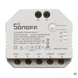 Releu inteligent Sonoff Dual R3, Wireless, 2 canale, Alb