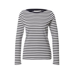 TOM TAILOR DENIM Tricou albastru noapte / alb