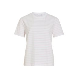 VILA Tricou 'VINora' roz / alb