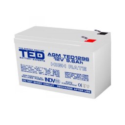 Acumulator 12V High Rate, Dimensiuni 151 x 65 x 95 mm, Baterie 12V 9.6Ah F2, TED Electric TED003324