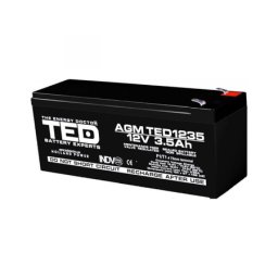 Acumulator 12V Stationar VRLA, Dimensiuni 134 x 67 x 60 mm, Baterie 12V 3.5Ah F1, TED Electric TED003133
