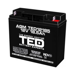 Acumulator 12V Stationar VRLA, Dimensiuni 181 x 76 x 167 mm, Baterie 12V 18.5Ah F3, TED Electric TED002778