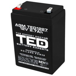 Acumulator 12V Stationar VRLA, Dimensiuni 70 x 47 x 98 mm, Baterie 12V 2.7Ah, TED Electric TED003119