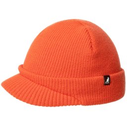 Kangol, Caciula elastica cu logo brodat, Portocaliu mandarina
