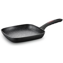Tigaie grill Royalty Line FGN24, 24 cm, Finisaj marmura, Inductie, Negru