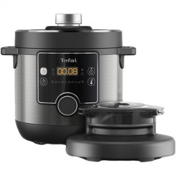 Multicooker Tefal Turbo Cuisine & Fry CY778830, 70 kPa, 1200W, 7.6 l, 15 programe, Acoperire neaderenta, Mentinere caldura, Control digital, Negru