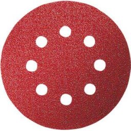 Foaie abrazivă pentru lemn și vopsea, diametru 125 mm, granulație 240, 8 găuri, 5 buc