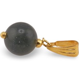 Pandantiv Jad nefrit sfera 8mm cu metal auriu