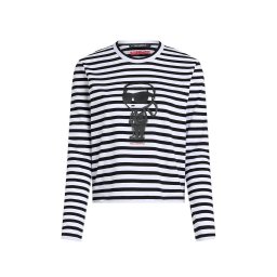 KARL LAGERFELD Bluză Ikon Print Stripe Lslv A1W17137 1ve black-cannoli cream stripe