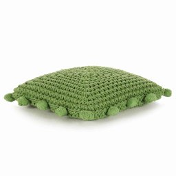 Perna decorativa Basketweave cu perna Verde 50 x 50 cm Bumbac GartenMobel Dekor