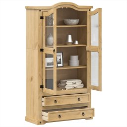 Vitrina din sticla „Corona” 99x43x187 cm, lemn masiv de pin GartenMobel Dekor