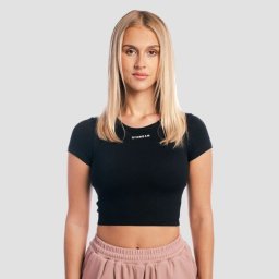 GymBeam Tricou pentru femei Cropped Aura Black L