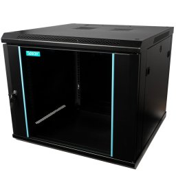 CABINET 19" SPACER 9U 600x600mm, fixare pe perete, Flatpack (dezasamblat), Black, usa sticla cu blocare, panouri detasabile, otel 1.5mm, sarcina maxima 60Kg, "SPCW-9U-600-BK-03
