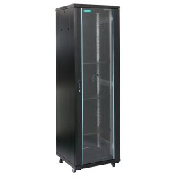 CABINET 19" SPACER 27U 600x1000mm, de podea, Flatpack (dezasamblat), Black, usa sticla cu blocare, panouri laterale detasabile, otel 2mm, sarcina maxima 1000Kg, "SPCN-27U-1000-BK-03