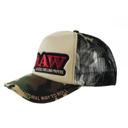 Sapca Raw Trucker cu Poker Camo Tan si Buzunar Unisex