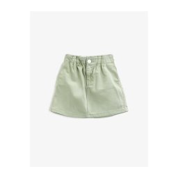 Koton Girl Ecru Mini bumbac Jean Fusta