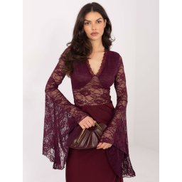 Bluză din dantelă în culoarea bordo