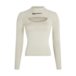 KARL LAGERFELD JEANS Pulover negru / alb murdar