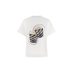 GUESS Tricou 'POPCORN' negru / alb