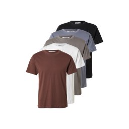 ABOUT YOU Tricou 'Peter' albastru / ciocolatiu / gri / negru / alb
