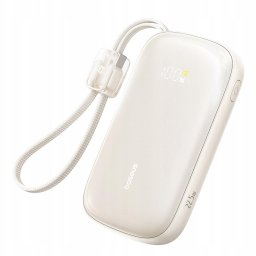 Baterie externa EnerFill FC21 Qpow 3 Ultra, Cablu Detasabil, 20000mAh, 22.5W, Digital Display, USB, USB-C Natural Titanium