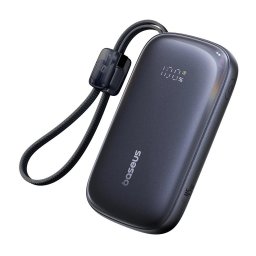 Baterie externa EnerFill FC21 Qpow 3 Ultra, Cablu Detasabil, 20000mAh, 45W, Digital Display, USB, USB-C Cosmic Black