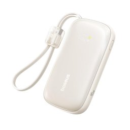 Baterie externa EnerFill FC21 Qpow 3 Ultra, Cablu Detasabil, 10000mAh, 45W, Digital Display, USB, USB-C Natural Titanium