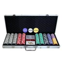 Set poker, 500 jetoane, valiza depozitare de aluminiu, Gonga® Multicolor