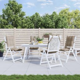 Perne scaun cu spatar înalt, 4 buc, gri taupe, tesatura Oxford GartenMobel Dekor