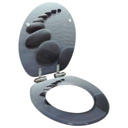 Capac WC cu închidere silentioasa, MDF, design pietre GartenMobel Dekor