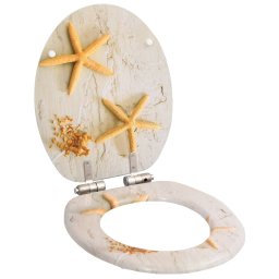 Capac WC cu închidere silentioasa, MDF, design stea de mare GartenMobel Dekor