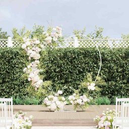 Arc de nunta Alb 195 x 35 x 211 cm Otel GartenMobel Dekor