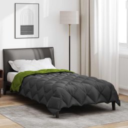 Pilota de iarna din microfibra verde si antracit 140x220 cm