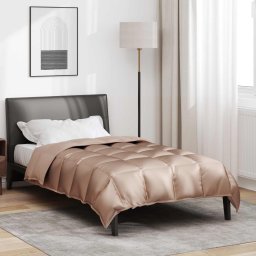 Pilota de iarna aurie 140x220 cm din satin si microfibra, hipoalergenica