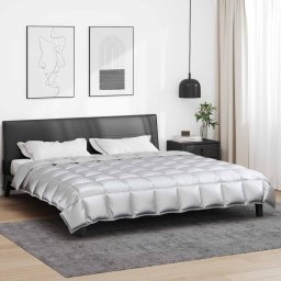 Pilota de iarna 240x200 cm argintie din satin si microfibra, hipoalergenica