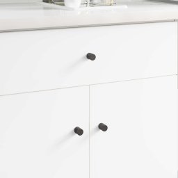 Buton pentru dulap 2 pcs Negru 18 x 23 mm Fier GartenMobel Dekor